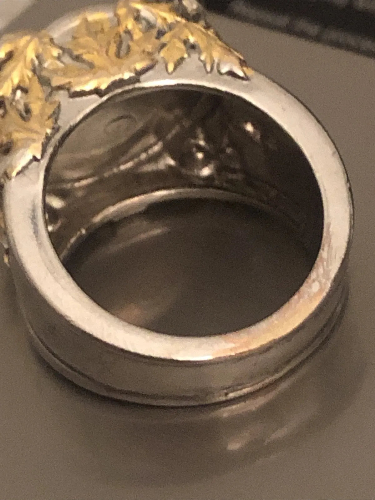 Antique Sapphire, Silver and Gold Petal Ring