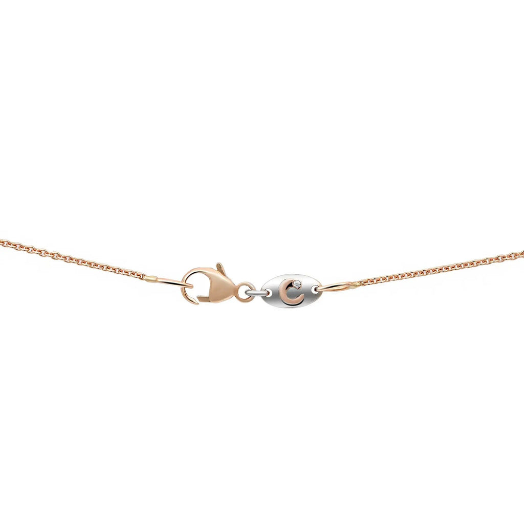 Crivelli Margherita necklace with large diamond-set flower pendant, in 18k rose gold, 0.48 total carats