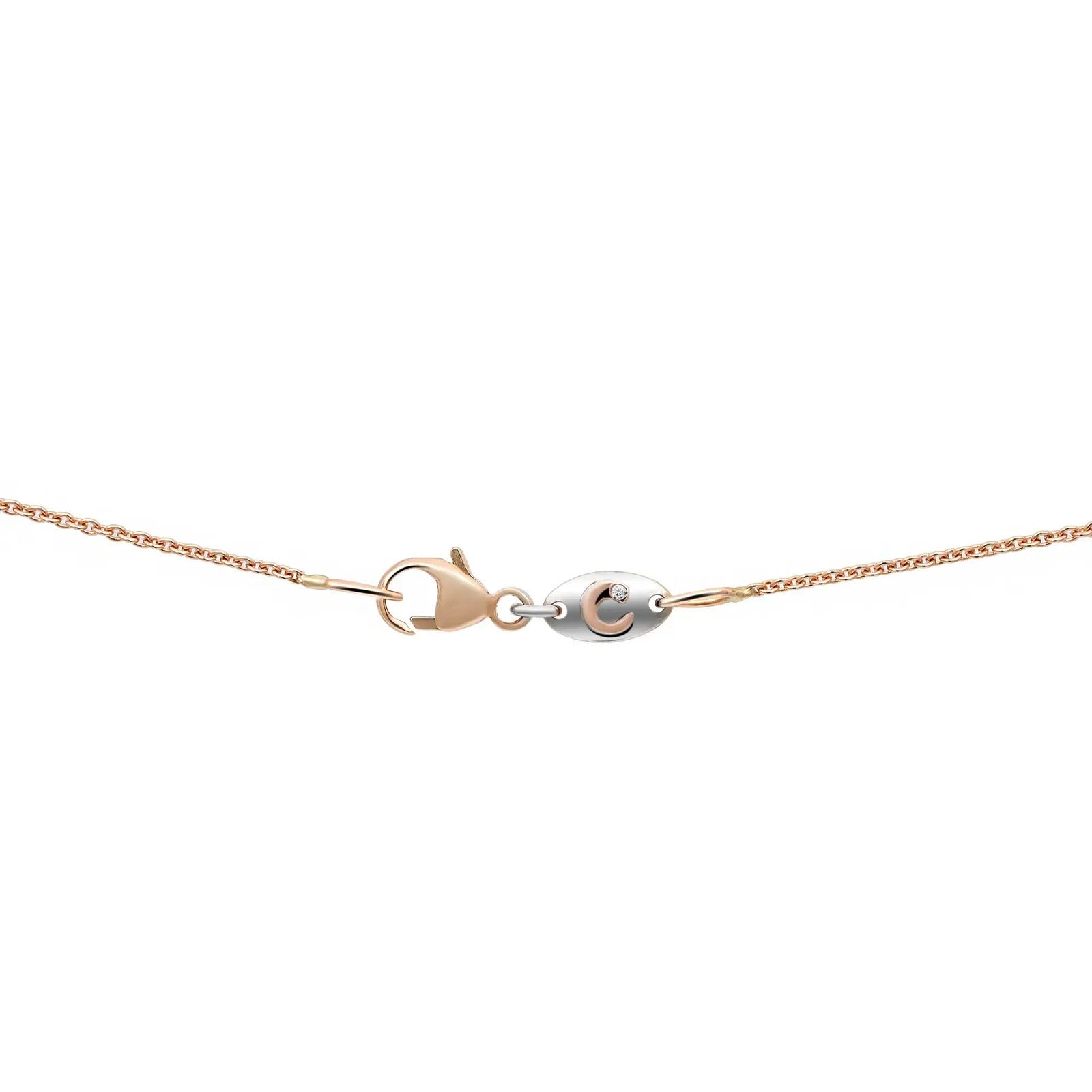 Crivelli Margherita necklace with large diamond-set flower pendant, in 18k rose gold, 0.48 total carats