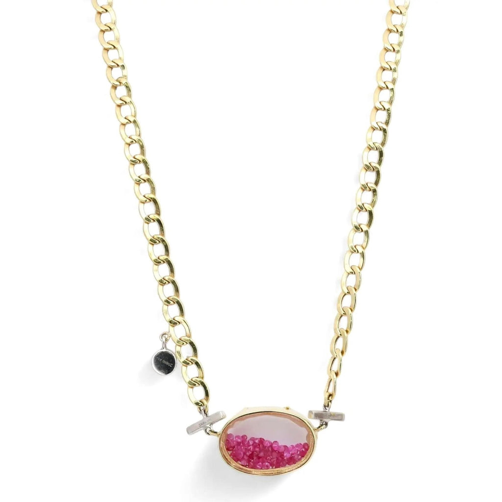 Meira T 14K Yellow Gold Diamond & Ruby "Mini Shaker" Pendant Necklace
