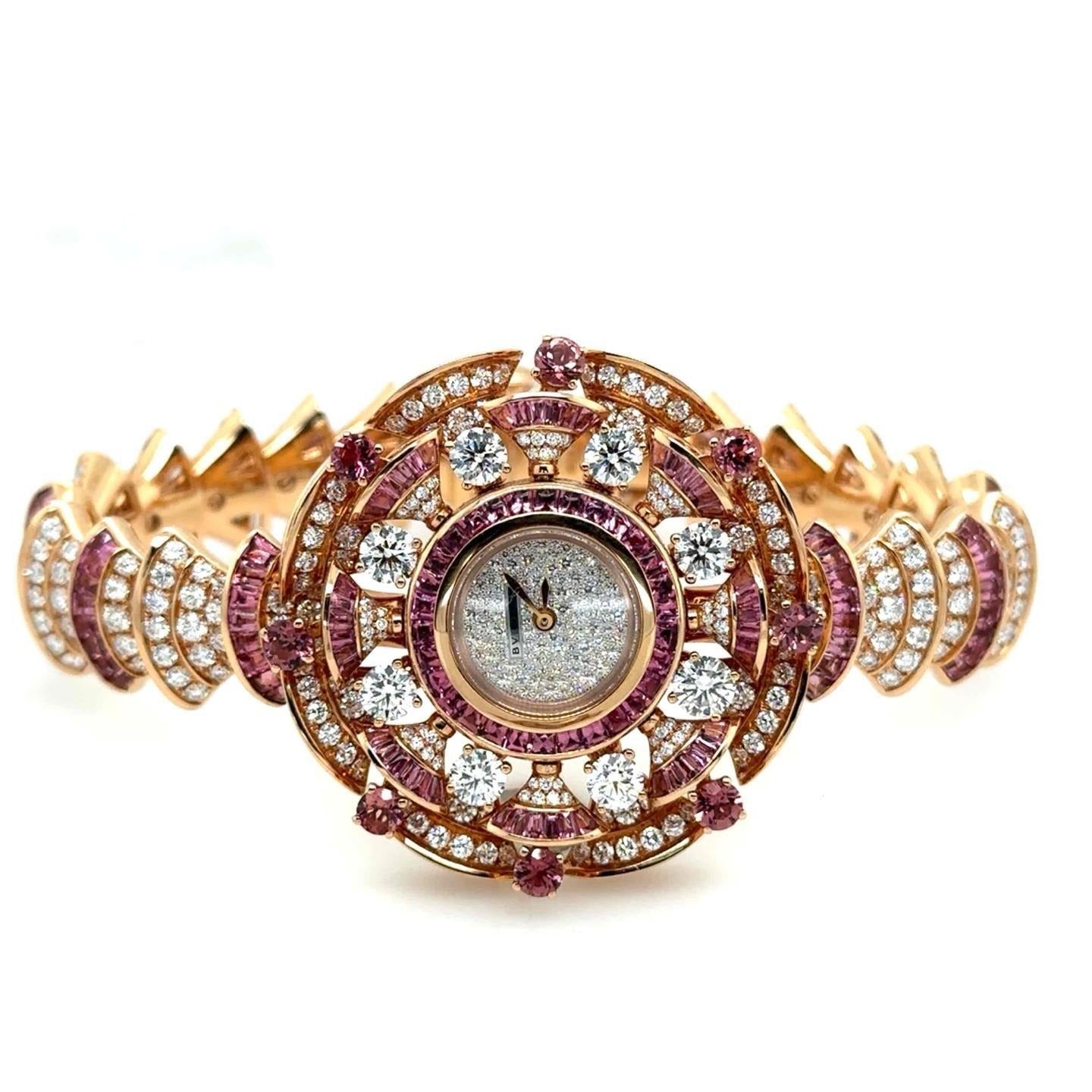 Bvlgari Diva Dream Quartz 39mm 18k Rose Gold Diamonds / Sapphire Ladies 102562