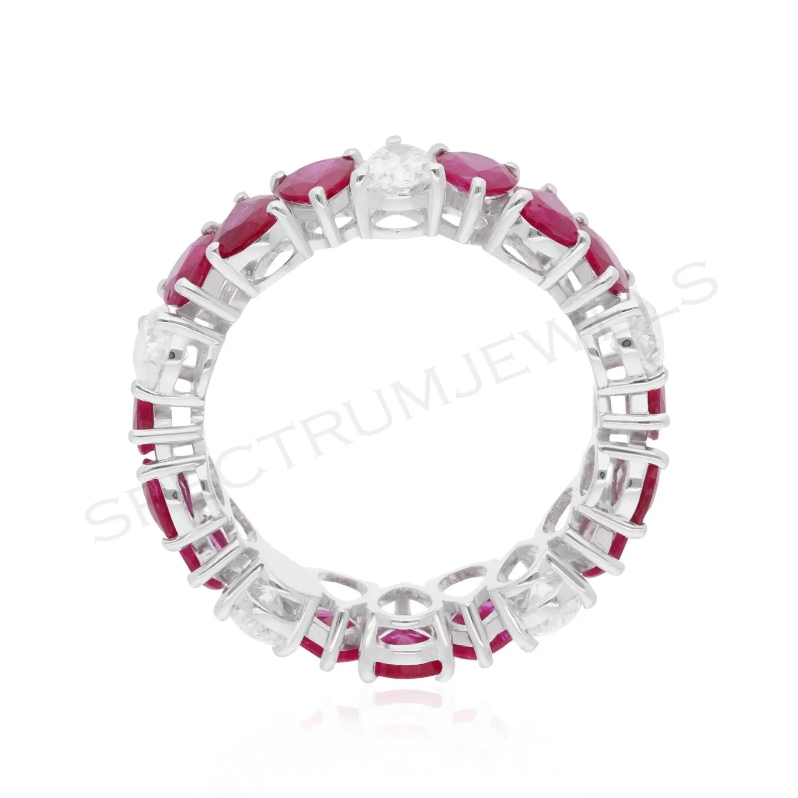 5.98Ct Genuine Ruby & Diamond Wedding Engagement Ring Gift for