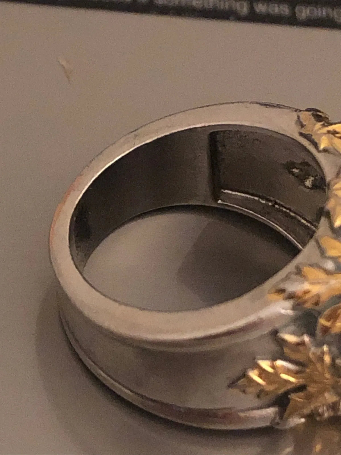 Antique Sapphire, Silver and Gold Petal Ring