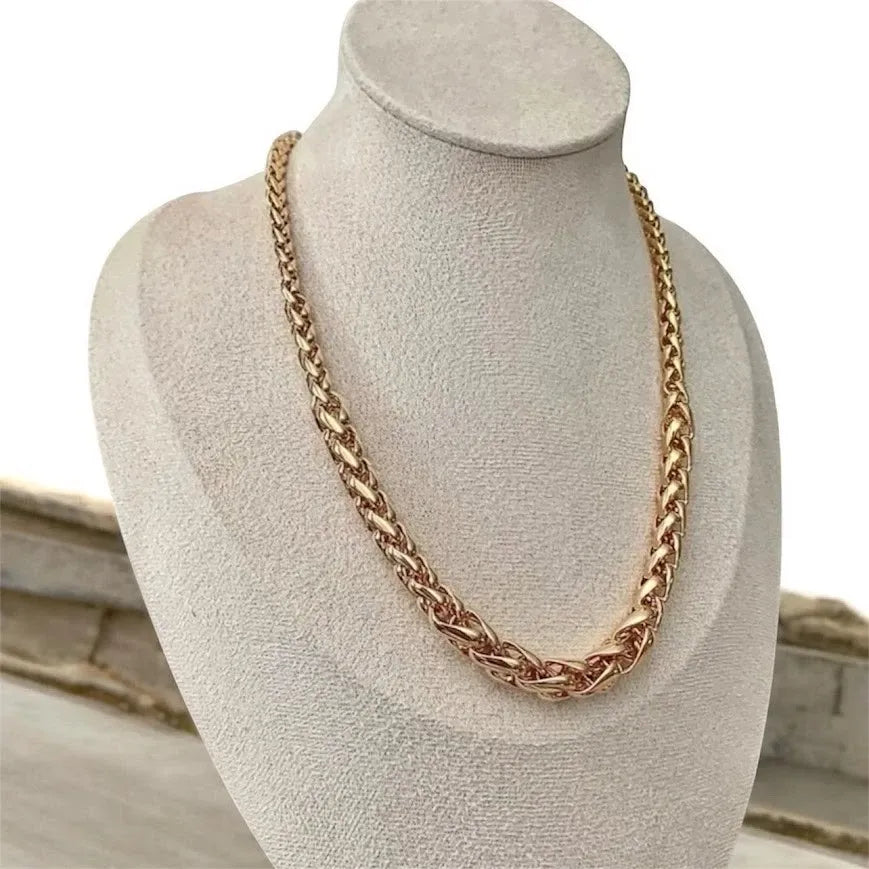 18K gold plated 750/000 graduated palm chain necklace 45cm