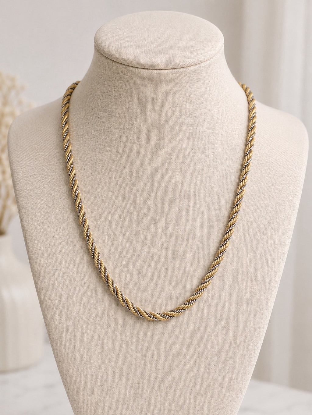 18K TWO-TONE GOLD NECKLACE - 15.7 GR - 49 CM