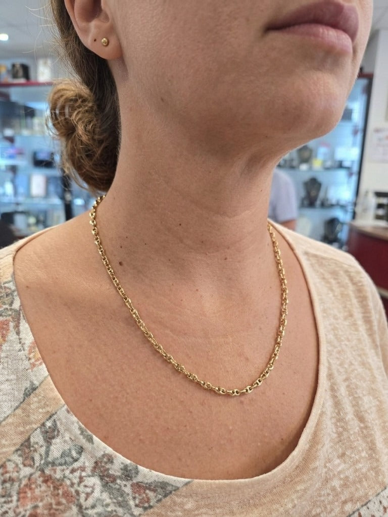 750/1000 (18K) yellow gold coffee bean chain
