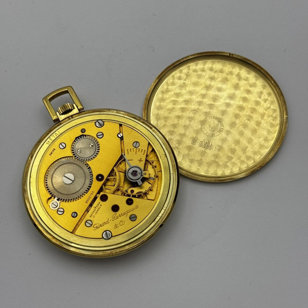 Girard Perregaux 39mm 18K 750 Gold Pocket Watch Manual Winding Top