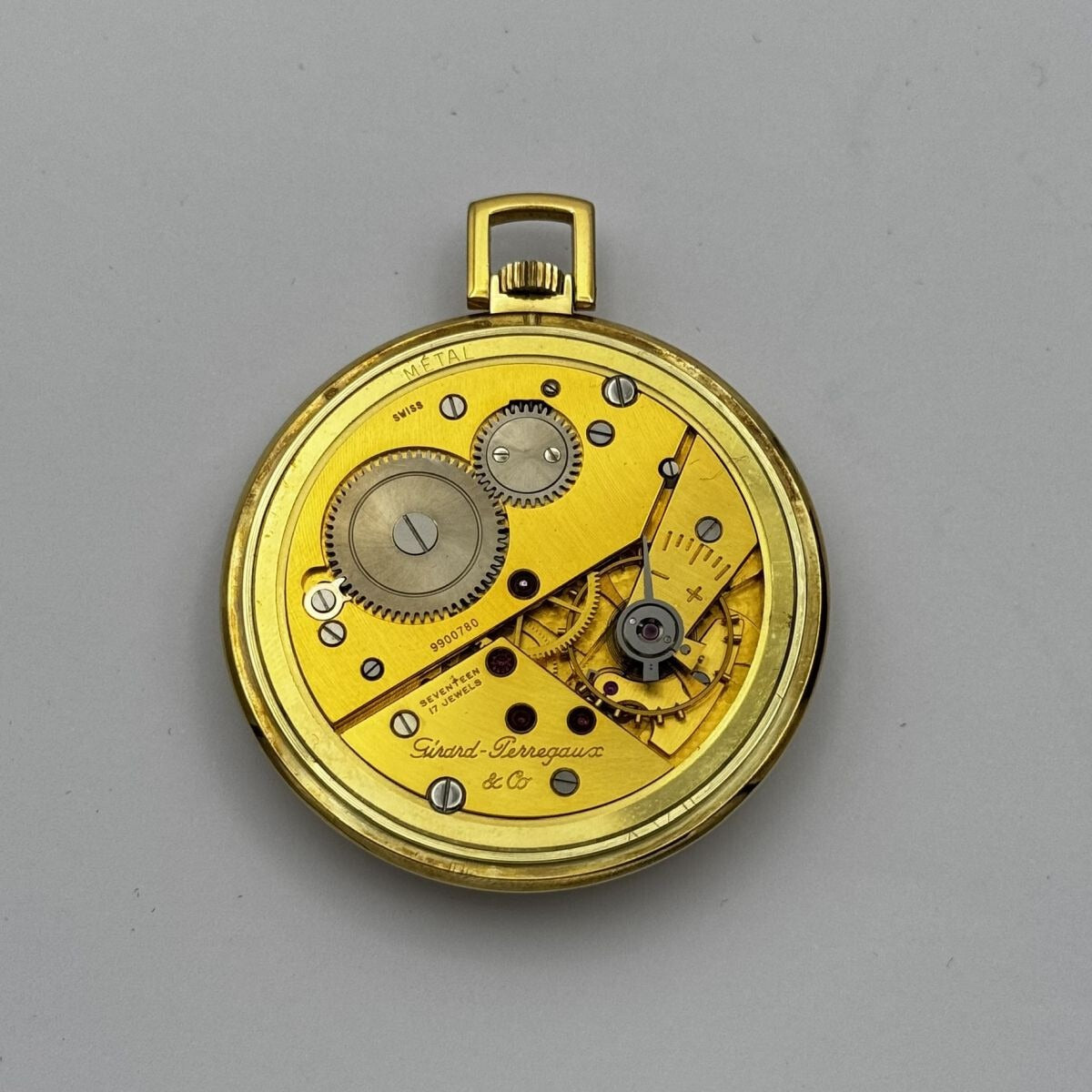 Girard Perregaux 39mm 18K 750 Gold Pocket Watch Manual Winding Top