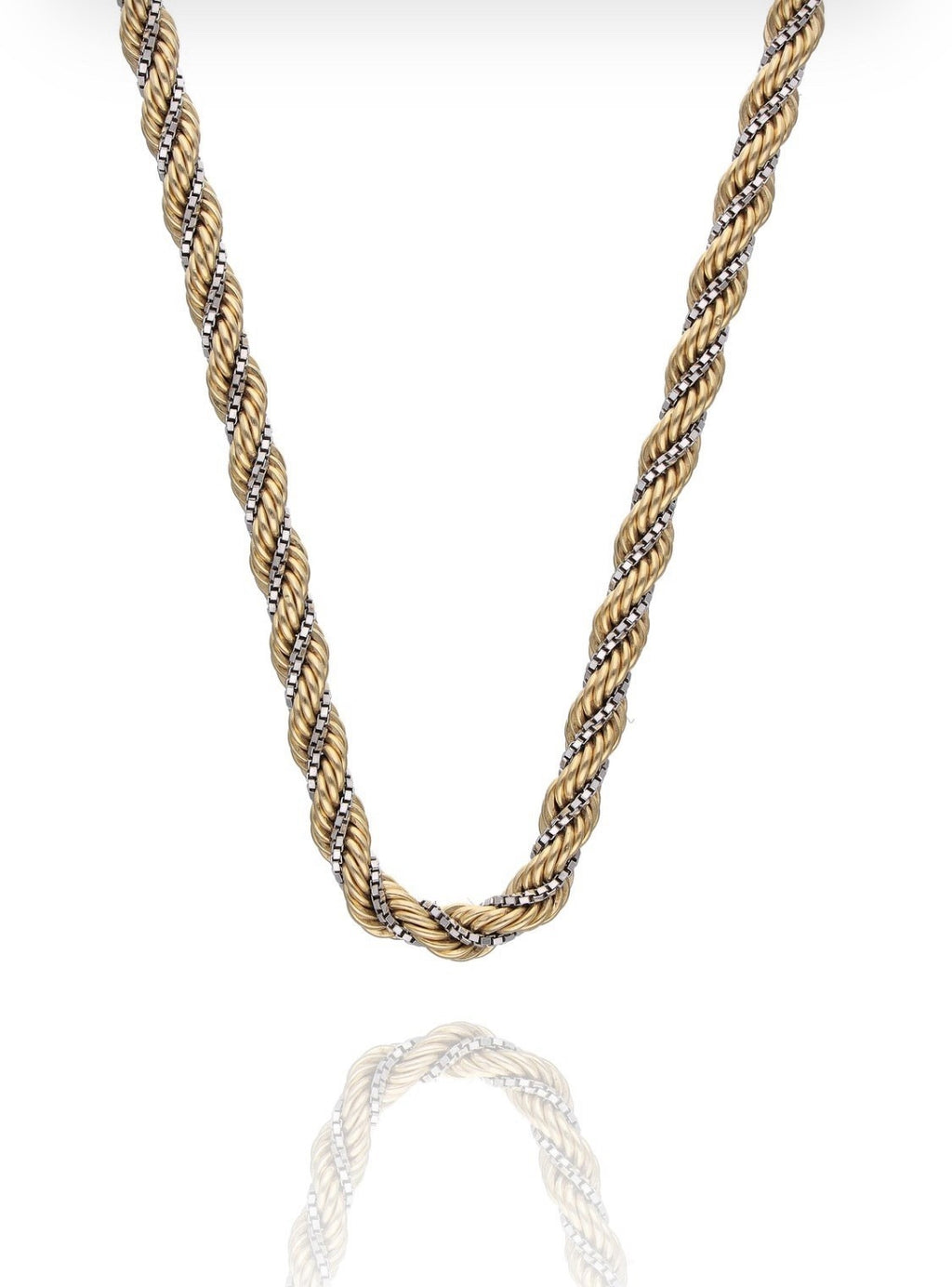 18K TWO-TONE GOLD NECKLACE - 15.7 GR - 49 CM
