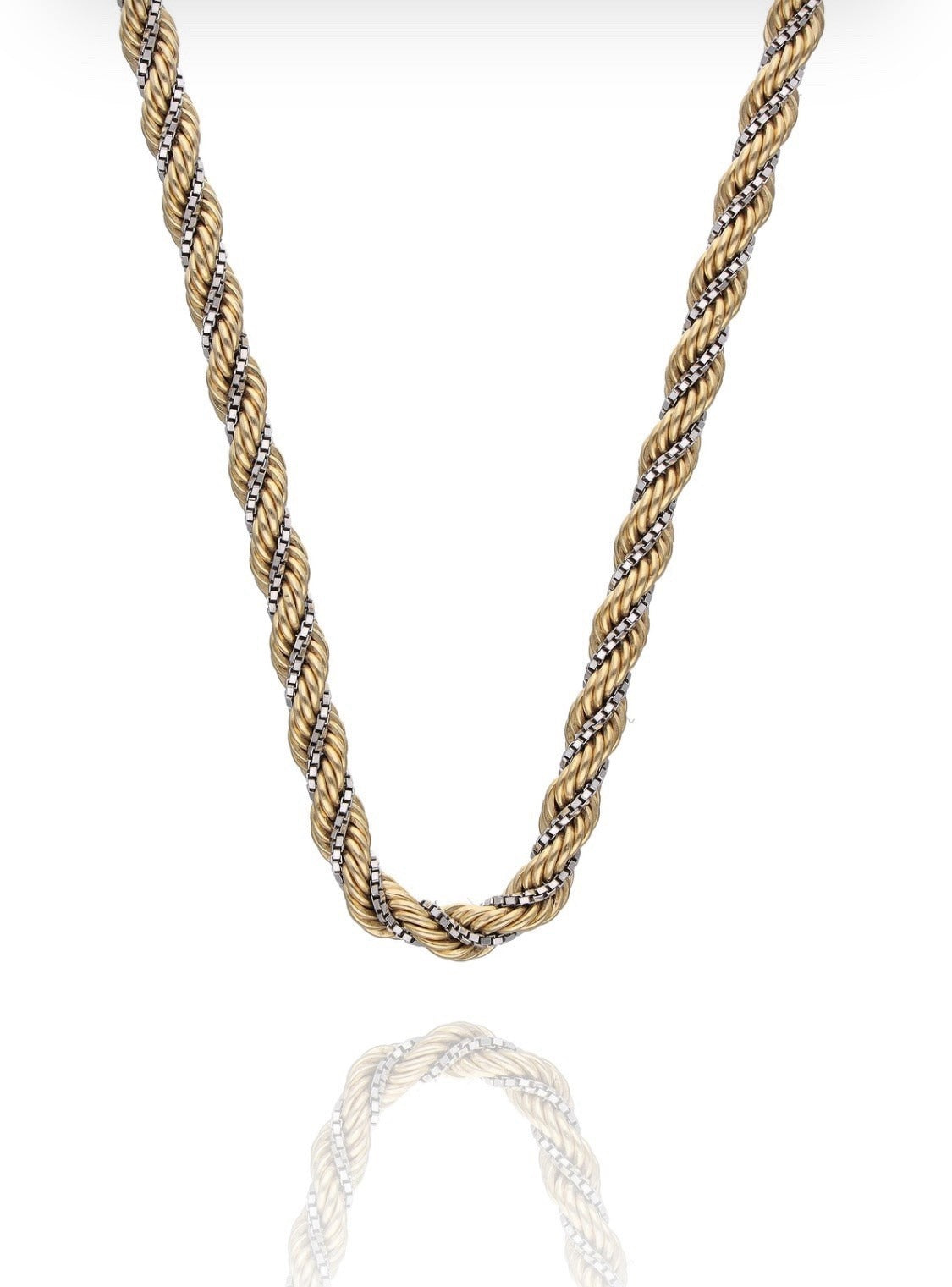 18K TWO-TONE GOLD NECKLACE - 15.7 GR - 49 CM