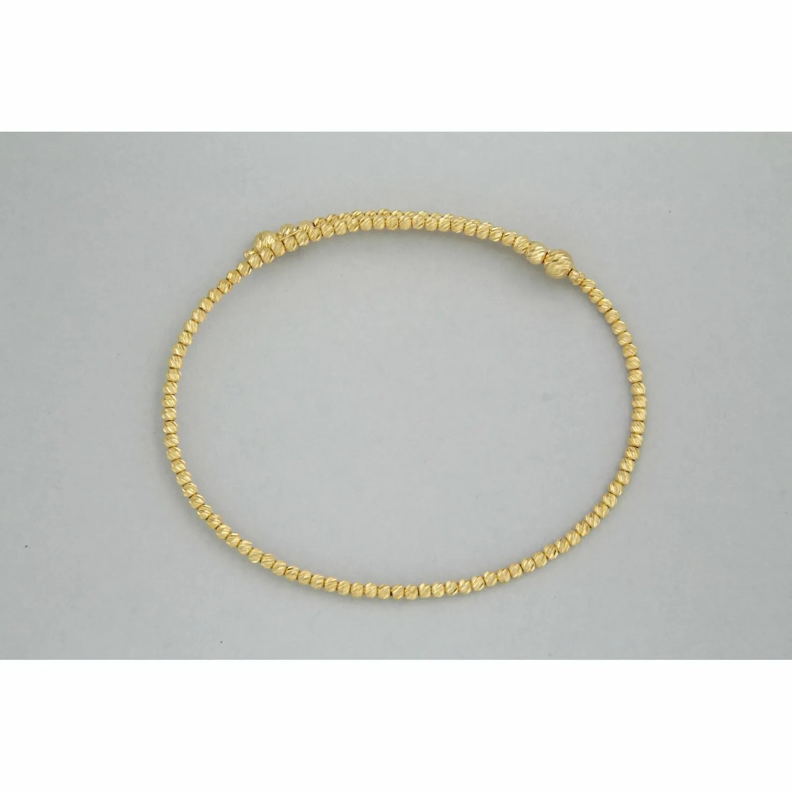 Women's 18K Yellow Gold 750 Italian Diamond-Cut Cuff Bracelet