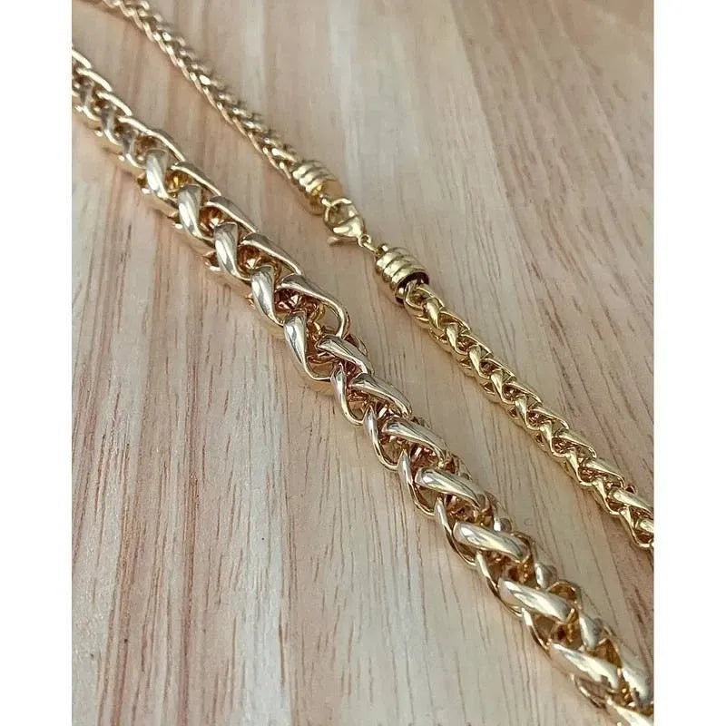 18K gold plated 750/000 graduated palm chain necklace 45cm