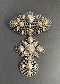 Early 19th Century Jewelry. Butterfly or Flemish Cross mounted as a Brooch. Silver, Gold