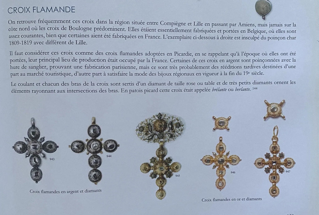 Early 19th Century Jewelry. Butterfly or Flemish Cross mounted as a Brooch. Silver, Gold