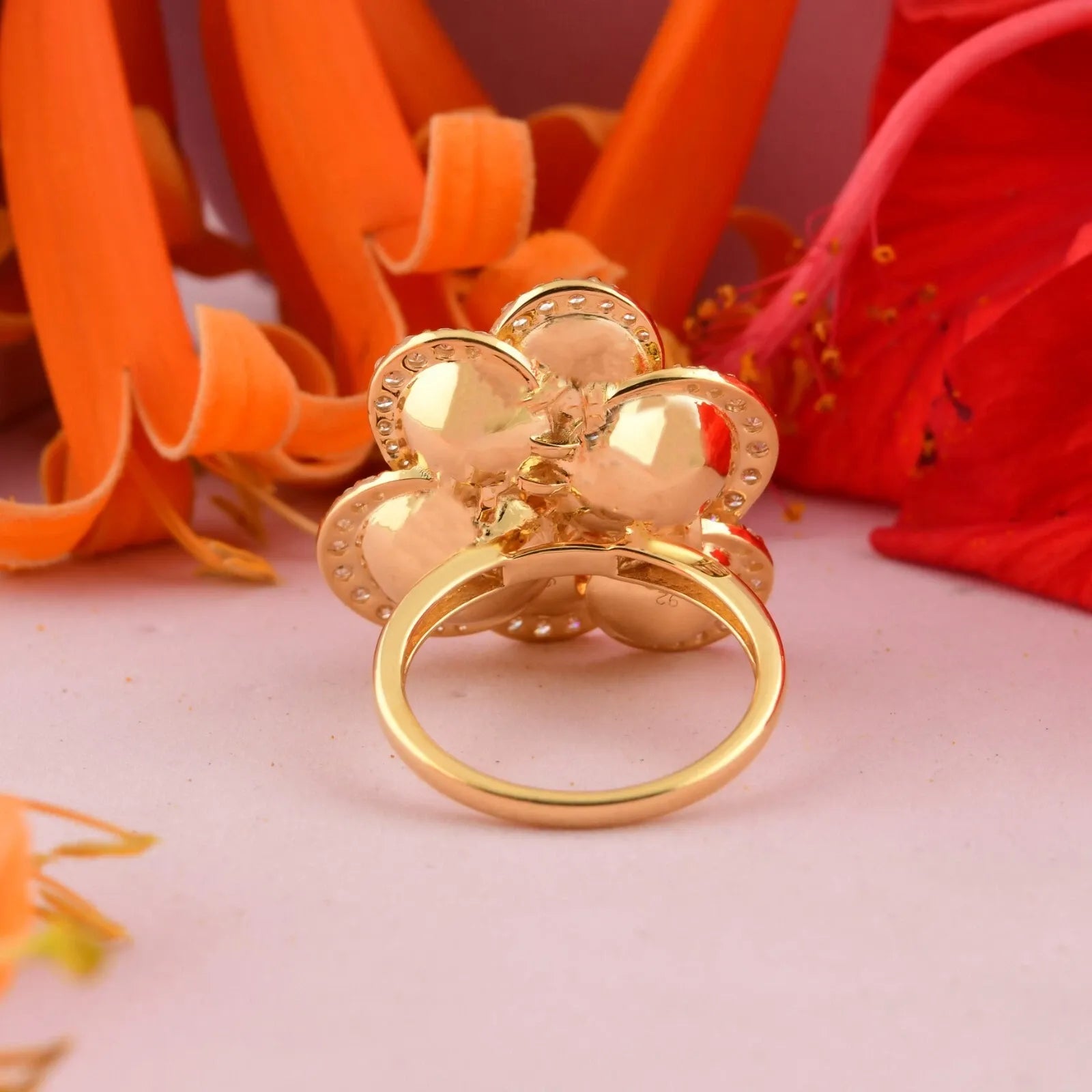 1.19 Ct SI/H Round Natural Diamond Cocktail Ring in 14k Solid Yellow Gold