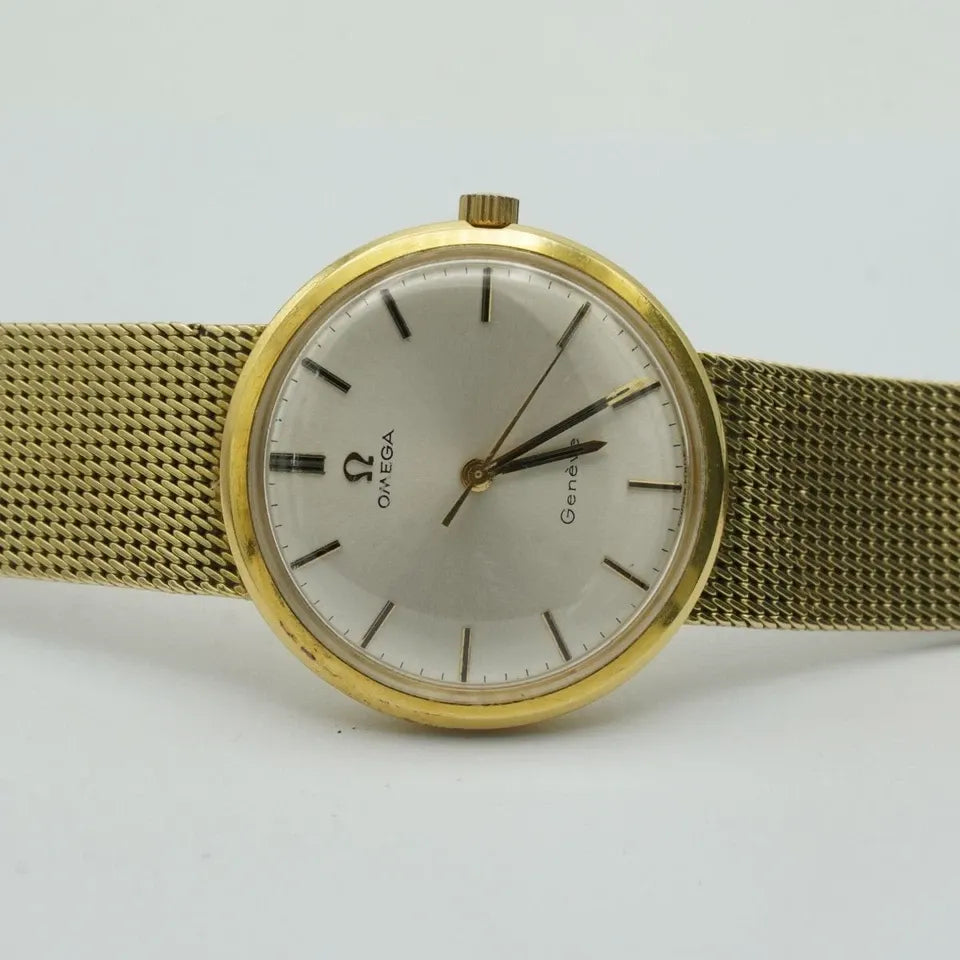 OMEGA Geneve Manual Wind Men's Watch 35MM 14K 585 Yellow Gold OM388 66 Gr