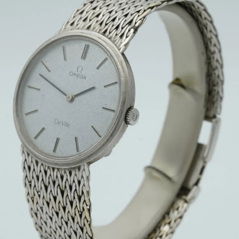 OMEGA De Ville Manual Winding Men's Watch 35MM 18K 750 White Gold 7271098