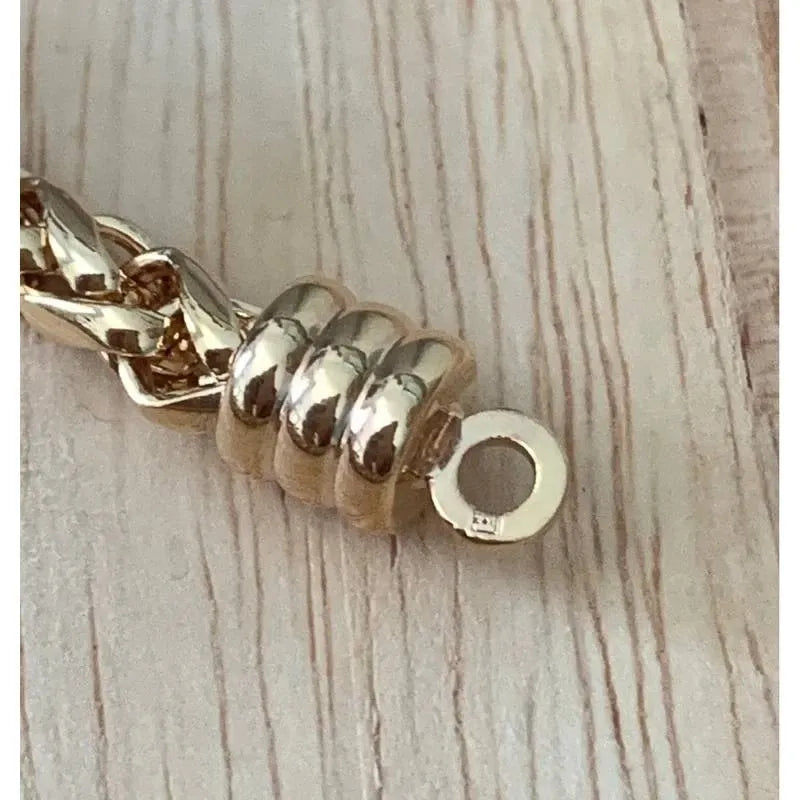 18K gold plated 750/000 graduated palm chain necklace 45cm