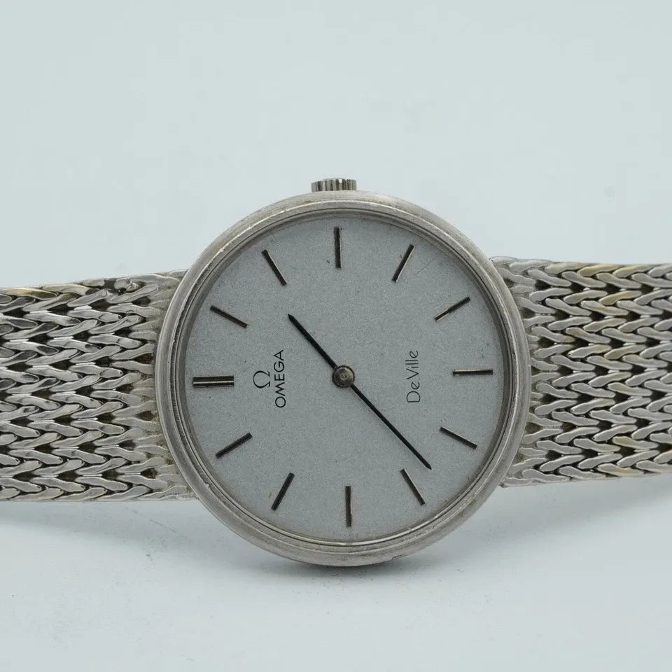 OMEGA De Ville Manual Winding Men's Watch 35MM 18K 750 White Gold 7271098