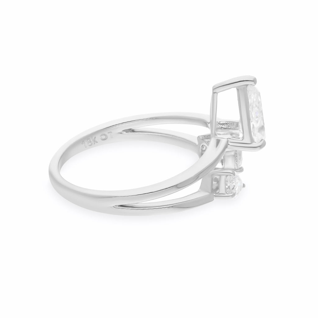 1.16 Ct Natural SI/H Round Diamond Ring In 18k White Gold Gift