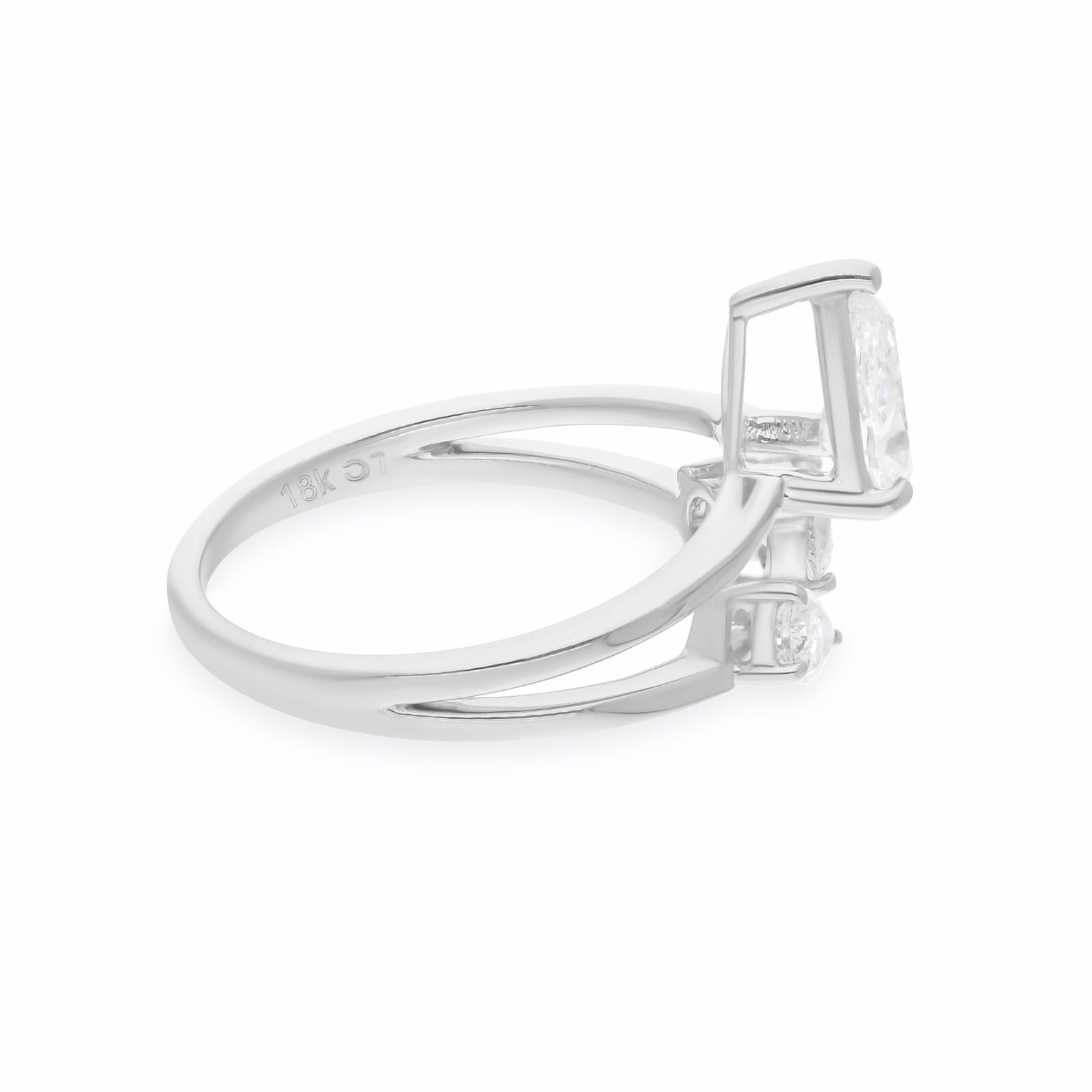 1.16 Ct Natural SI/H Round Diamond Ring In 18k White Gold Gift