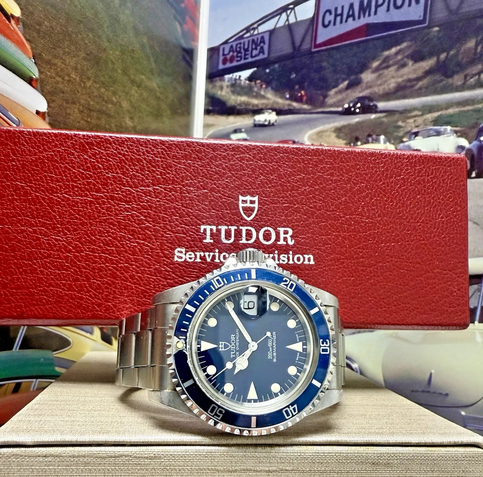 Men's Tudor Submariner 79090 blue - vintage 1990s - 40 mm - Tudor box + papers