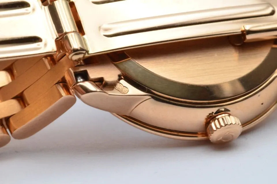OMEGA DE VILLE PRESTIGE QUARTZ WOMEN'S RARE VINTAGE 27MM 18K GOLD 424.50.27