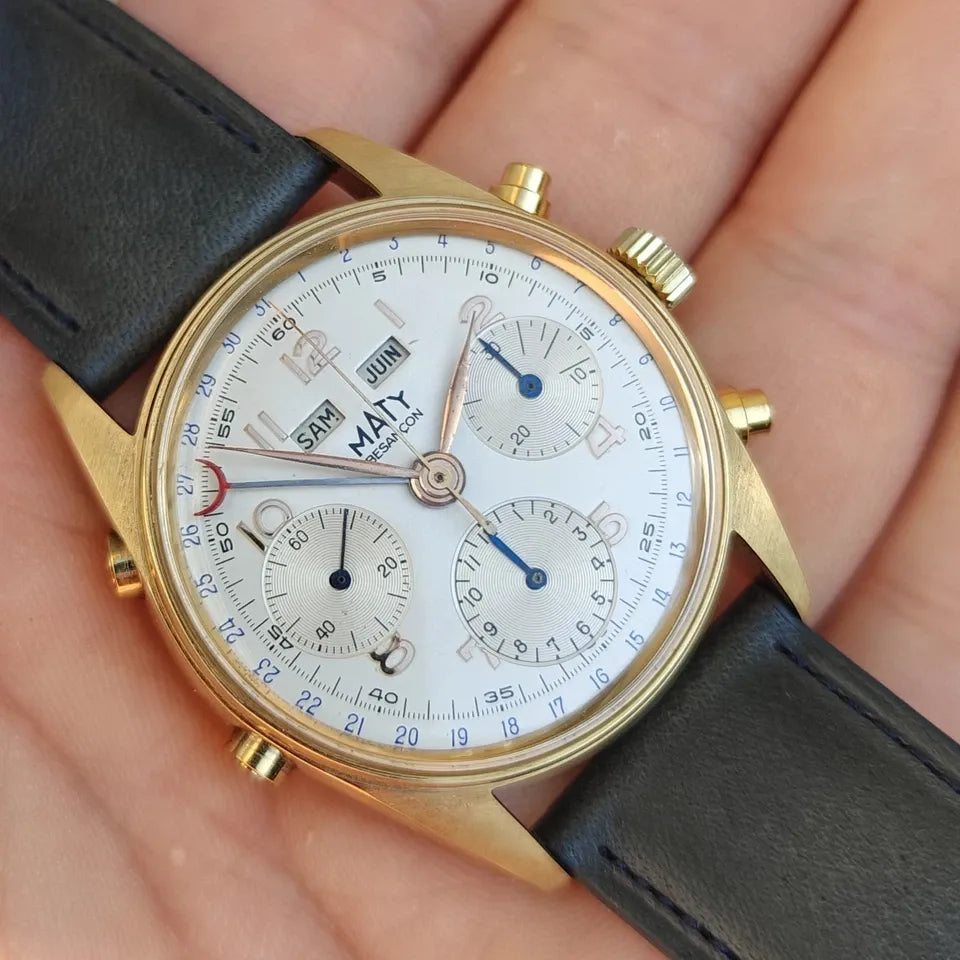 Maty Valjoux 72C Gold Plated Perfect Condition