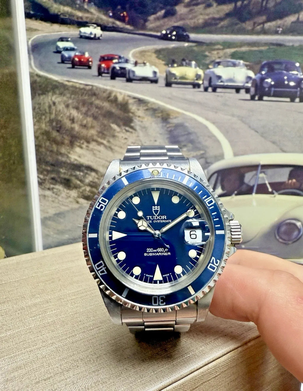 Men's Tudor Submariner 79090 blue - vintage 1990s - 40 mm - Tudor box + papers