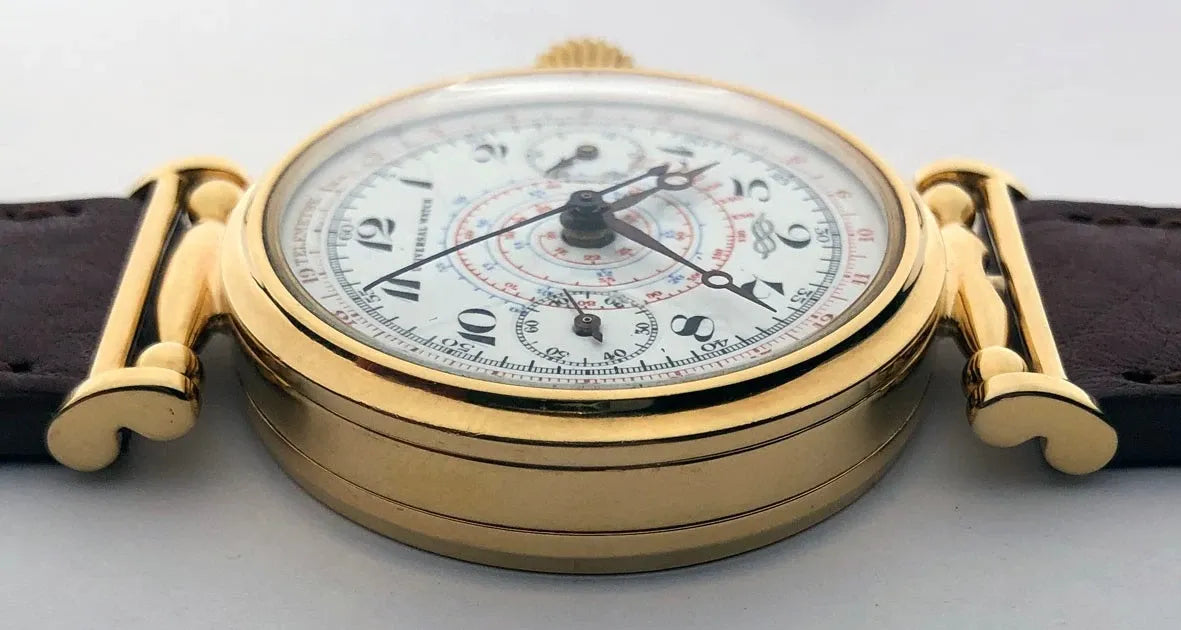 Rare VINTAGE Swiss Mechanical UNIVERSAL Gilded Chronograph Wristwatch Marriage-