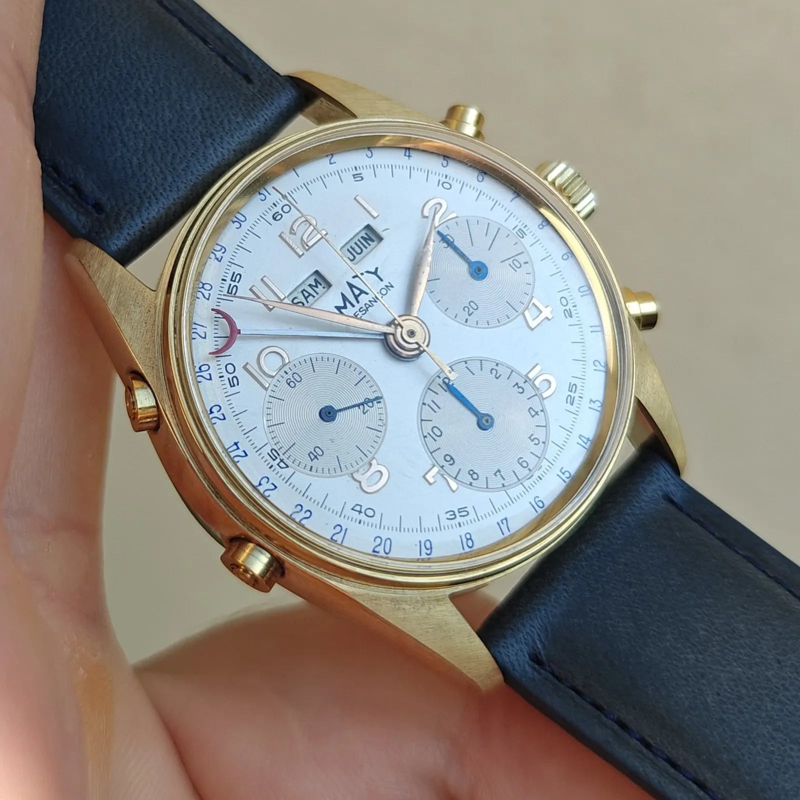 Maty Valjoux 72C Gold Plated Perfect Condition