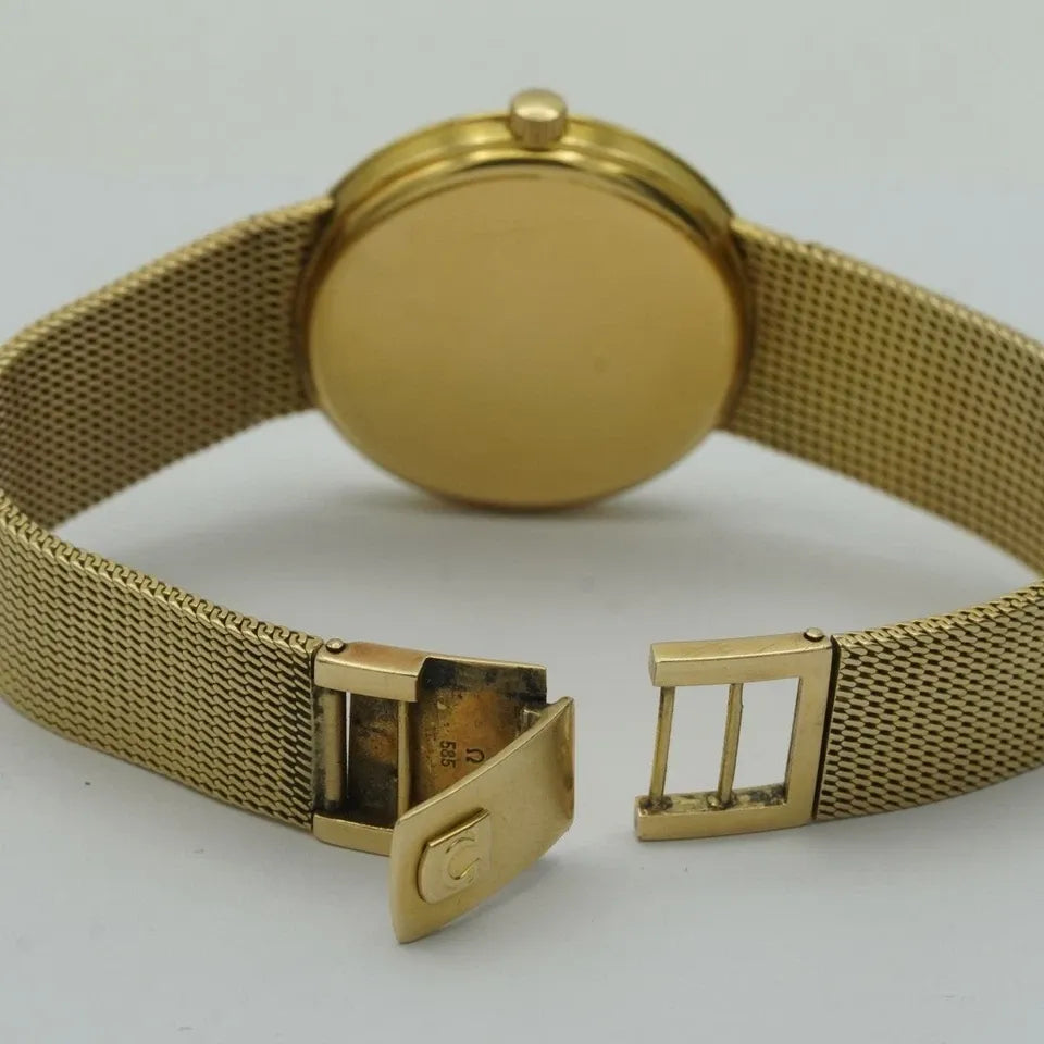 OMEGA Geneve Manual Wind Men's Watch 35MM 14K 585 Yellow Gold OM388 66 Gr
