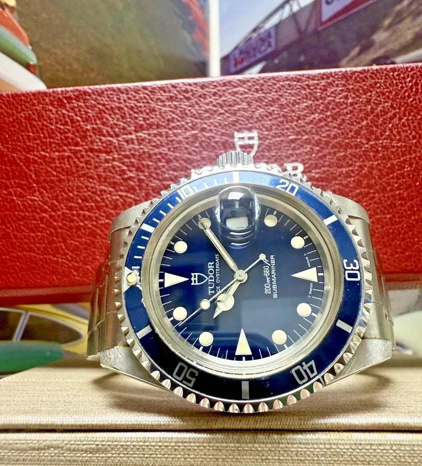 Men's Tudor Submariner 79090 blue - vintage 1990s - 40 mm - Tudor box + papers