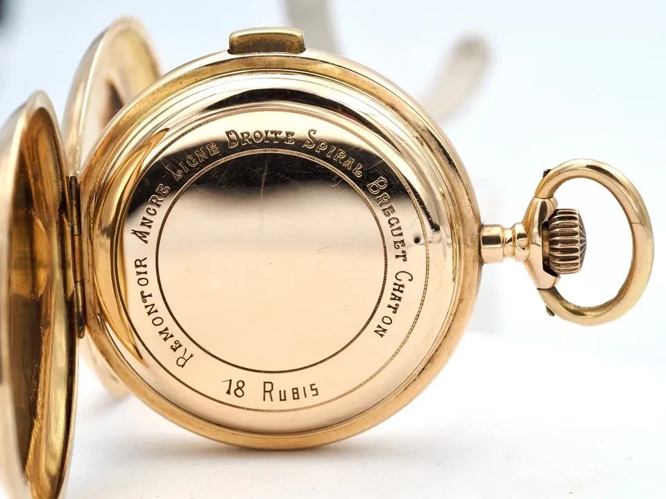 ERAX Swiss Quarter Repeater Pocket Watch, 14K Gold, 88.12g, 3-Cover