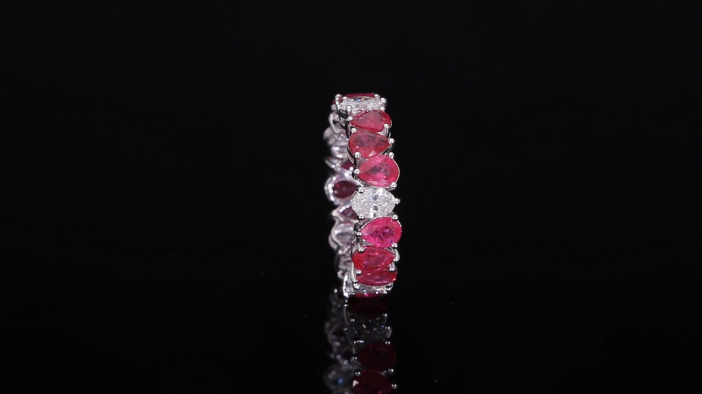 5.98Ct Genuine Ruby & Diamond Wedding Engagement Ring Gift for