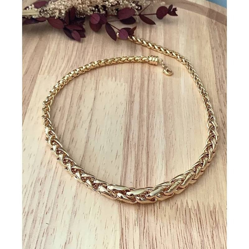 18K gold plated 750/000 graduated palm chain necklace 45cm