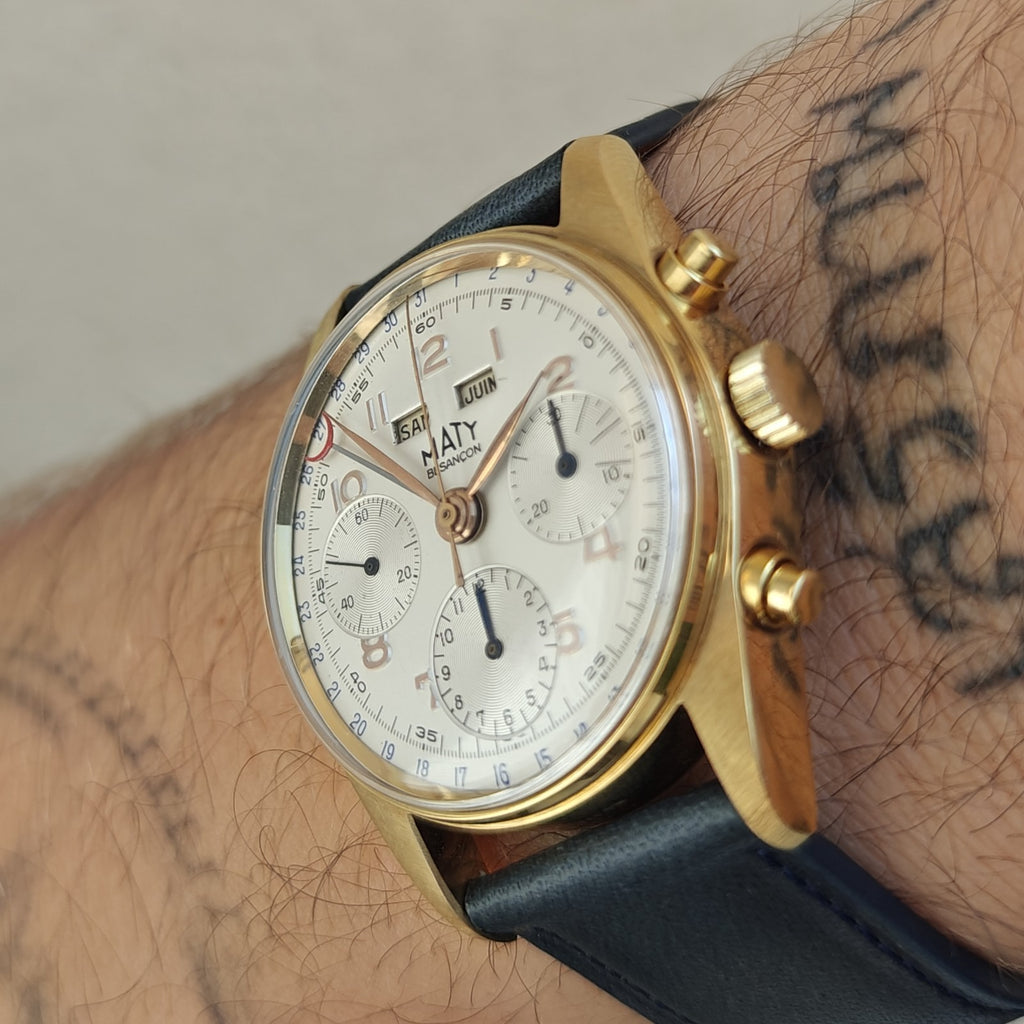 Maty Valjoux 72C Gold Plated Perfect Condition