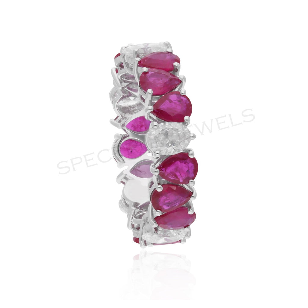 5.98Ct Genuine Ruby & Diamond Wedding Engagement Ring Gift for
