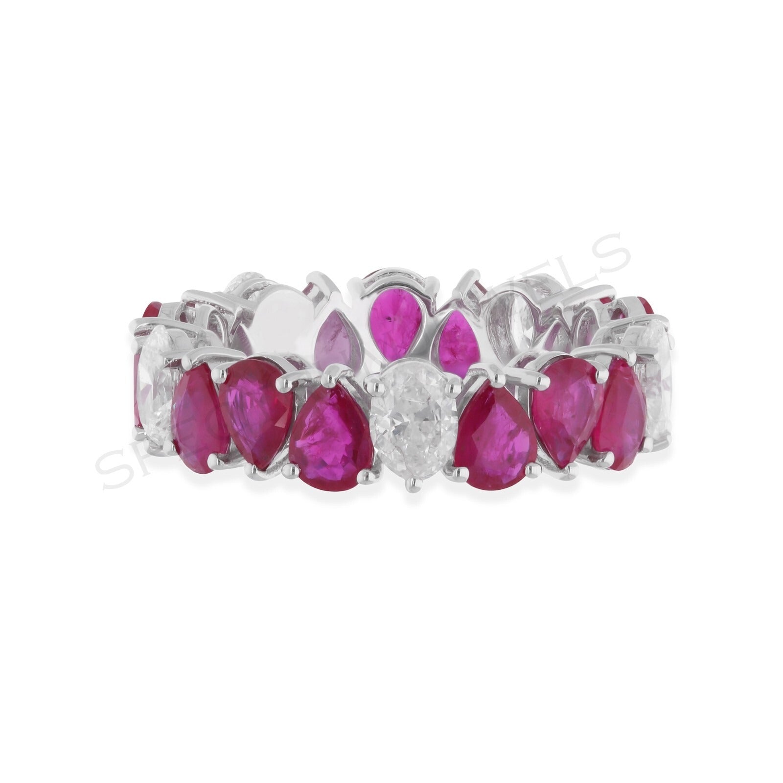 5.98Ct Genuine Ruby & Diamond Wedding Engagement Ring Gift for
