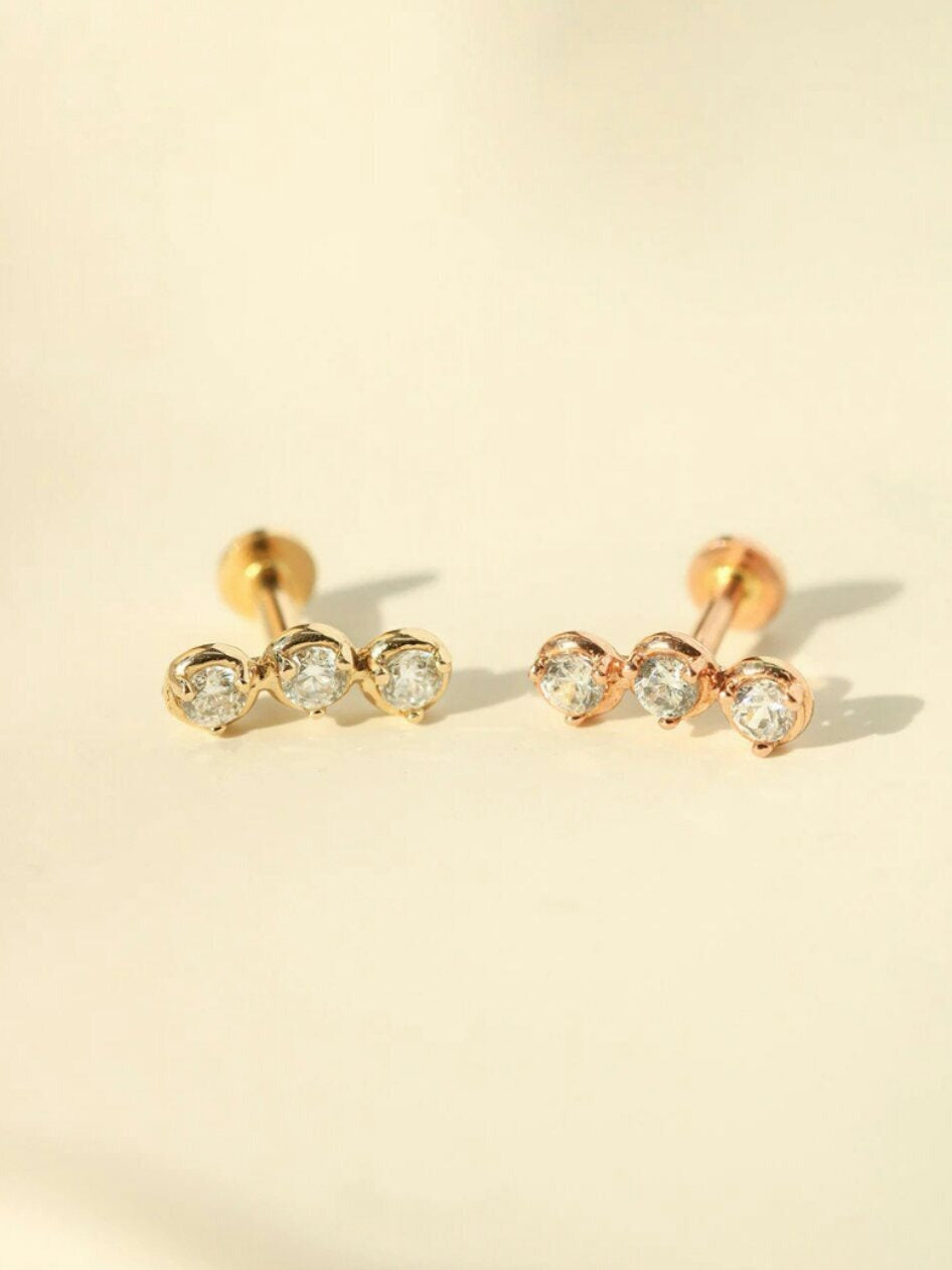 14K Gold Diamond Crawler Earring Nose/Ear Expensive