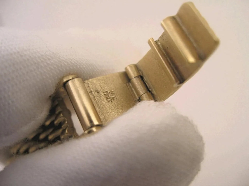 Ultra Rare Women's Lucien Piccard Mother-of-Pearl 14K Gold Diamond Watch with Box+