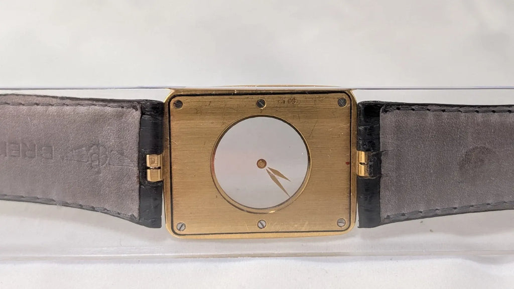 RARE OMEGA LA MAGIQUE SCARFACE 18K YELLOW GOLD QUARTZ WATCH 191.8523