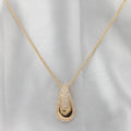 18K Solid Yellow Gold Chain Pendant With 0.48 Ct SI/H Natural Diamond