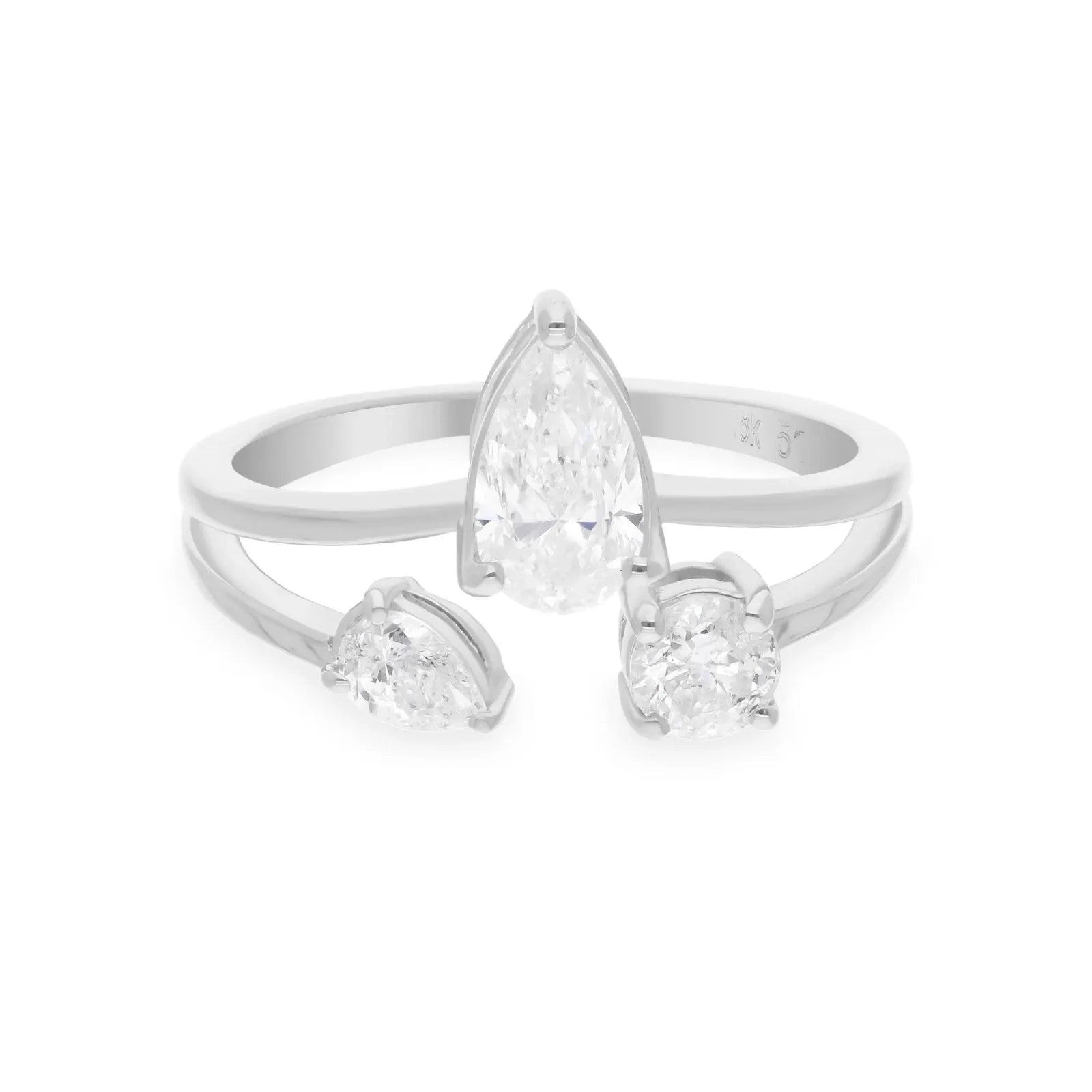 1.16 Ct Natural SI/H Round Diamond Ring In 18k White Gold Gift