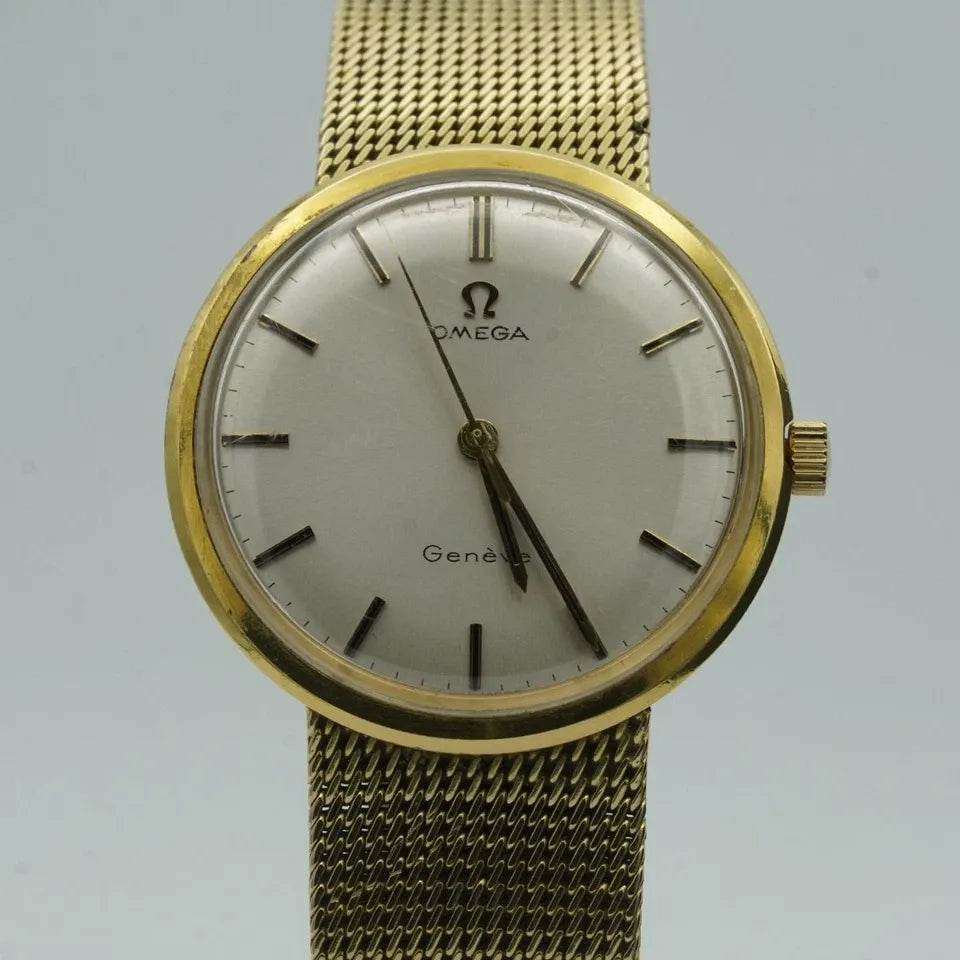 OMEGA Geneve Manual Wind Men's Watch 35MM 14K 585 Yellow Gold OM388 66 Gr