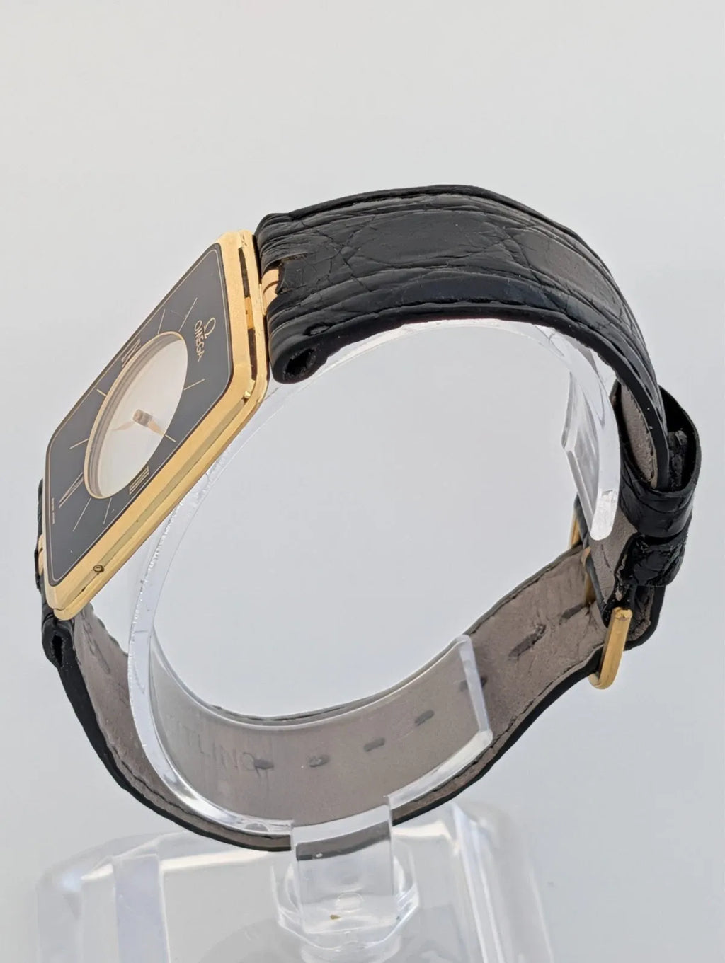 RARE OMEGA LA MAGIQUE SCARFACE 18K YELLOW GOLD QUARTZ WATCH 191.8523