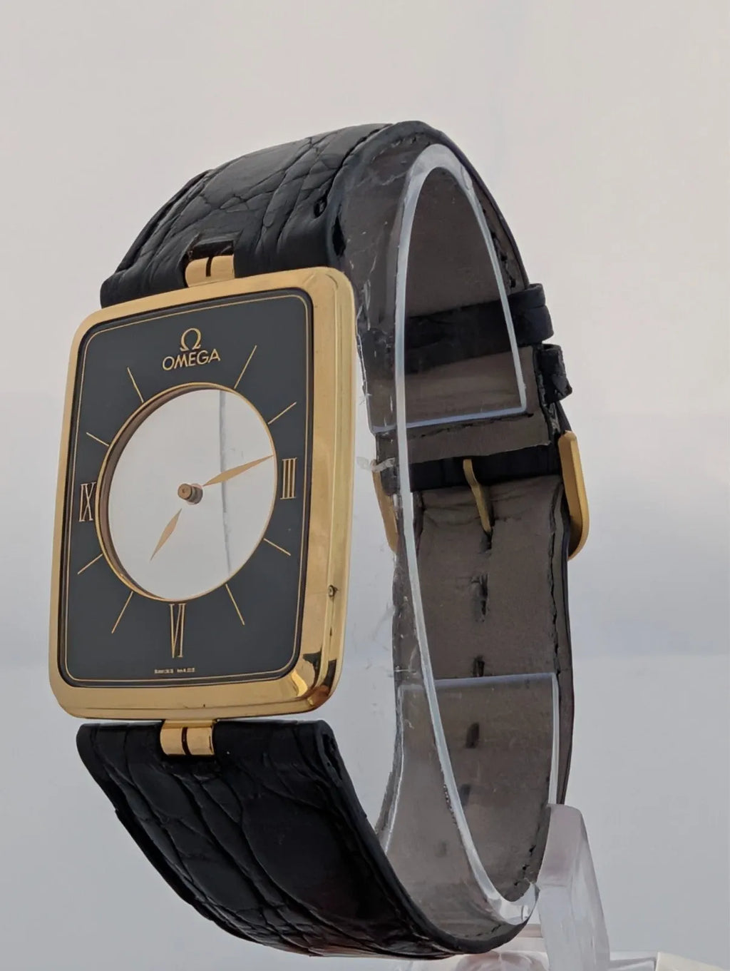 RARE OMEGA LA MAGIQUE SCARFACE 18K YELLOW GOLD QUARTZ WATCH 191.8523