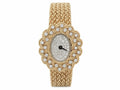 Vintage M&W Ullmann 14K gold diamond dial basket weave link bracelet watch-