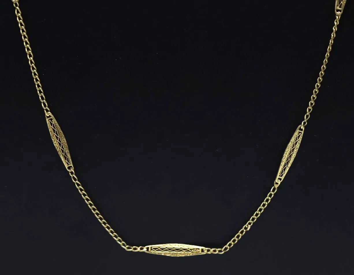 Women's Vintage 1940s Solid 18K Gold Necklace Made in Italy