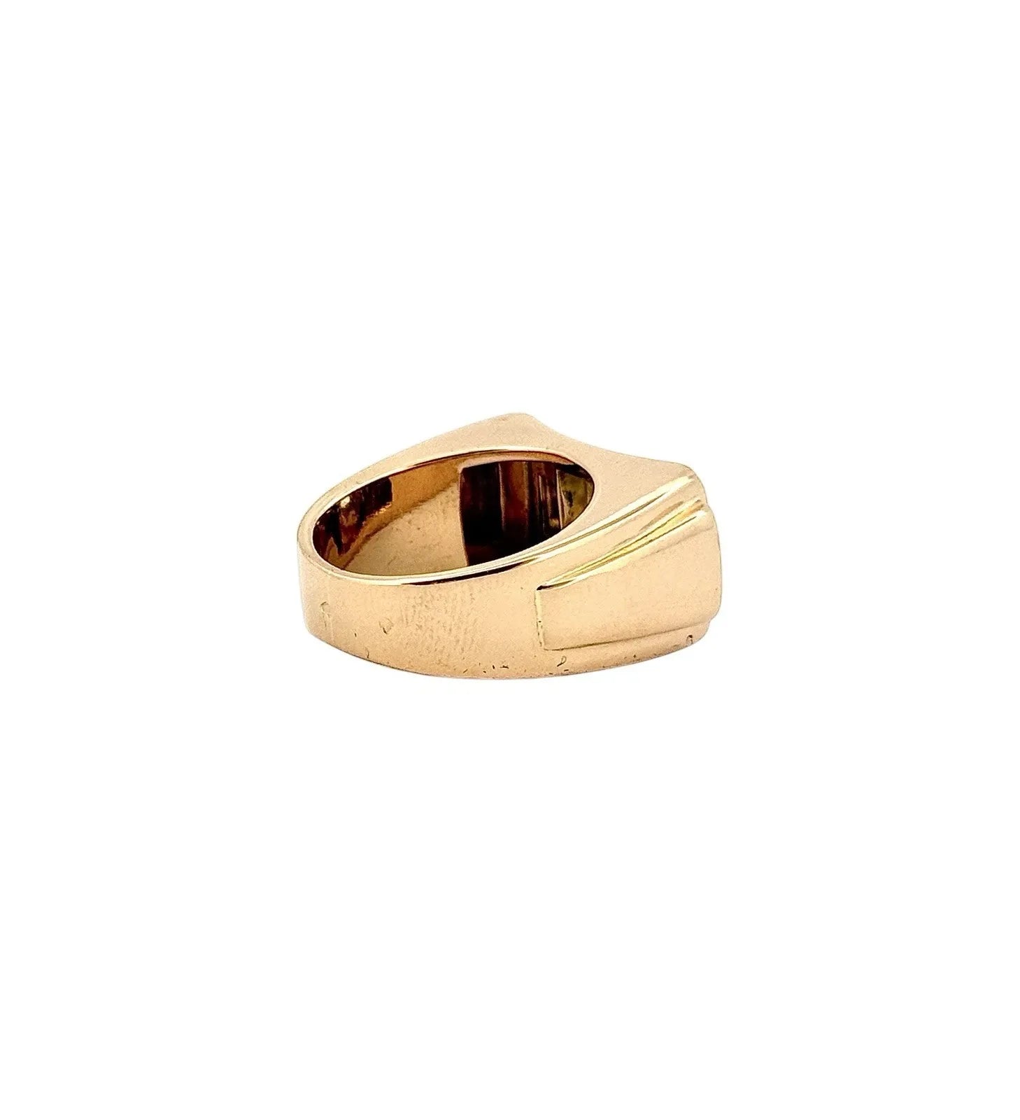 Antique Tank Ring in 18K Rose and White Gold and Diamonds Size 52